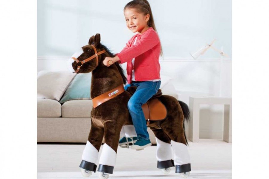 Ponycycle medium cheval à bascule et roulettes Ponycycle - cheval éducatif  - InnovMania
