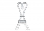 Tour Eiffel géante I love Paris fer galvanisé
